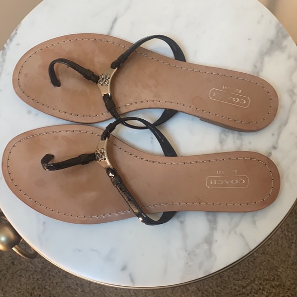 Coach Rachael crinkle patent leather sandals - Picture 2 of 3
